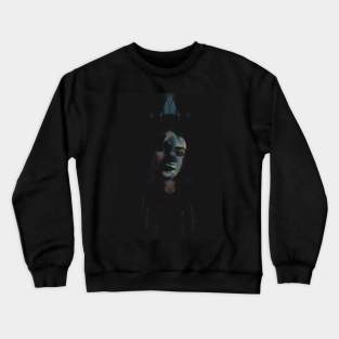 Special processing. Dark side. Monster. Very lovely girl. Like in dark tale. Decreased contrast. Blue and yellow. Crewneck Sweatshirt